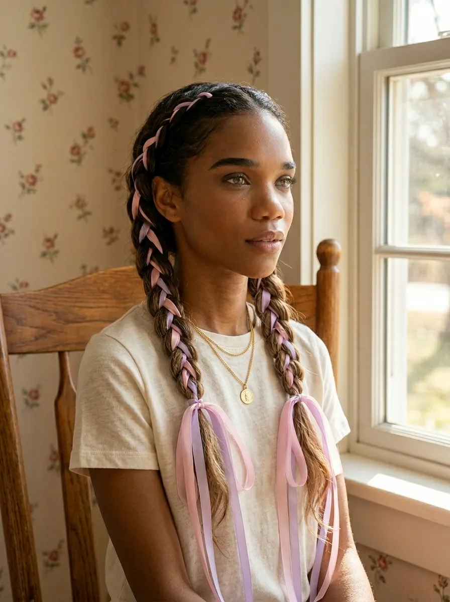 Pastel Ribbon Braids