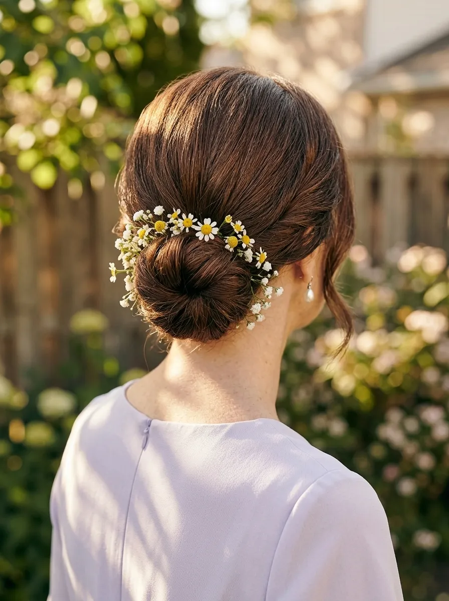 Soft Floral Crown Updo