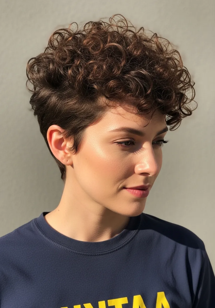 Pixie Cut with Natural Curls