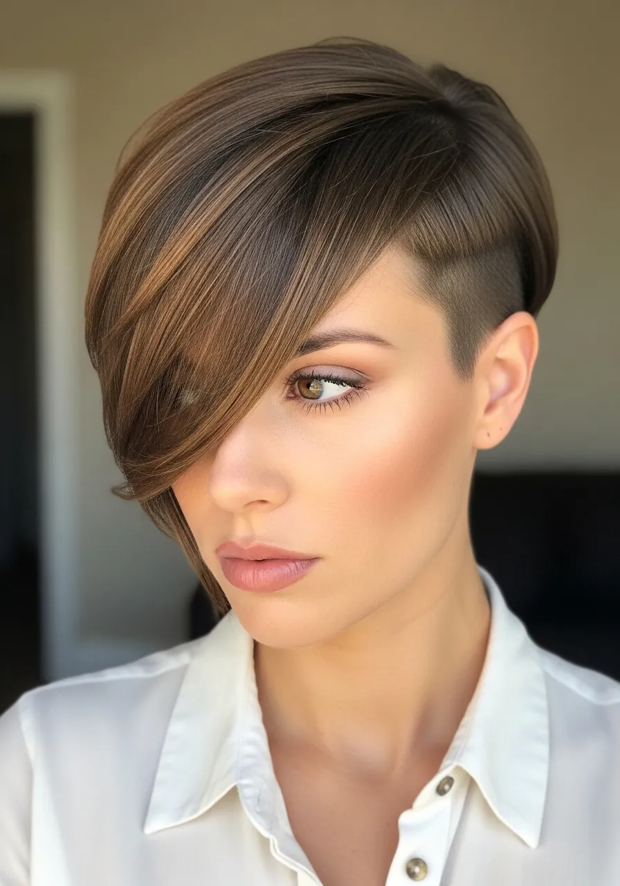 Pixie Cut with Side-Swept Fringe