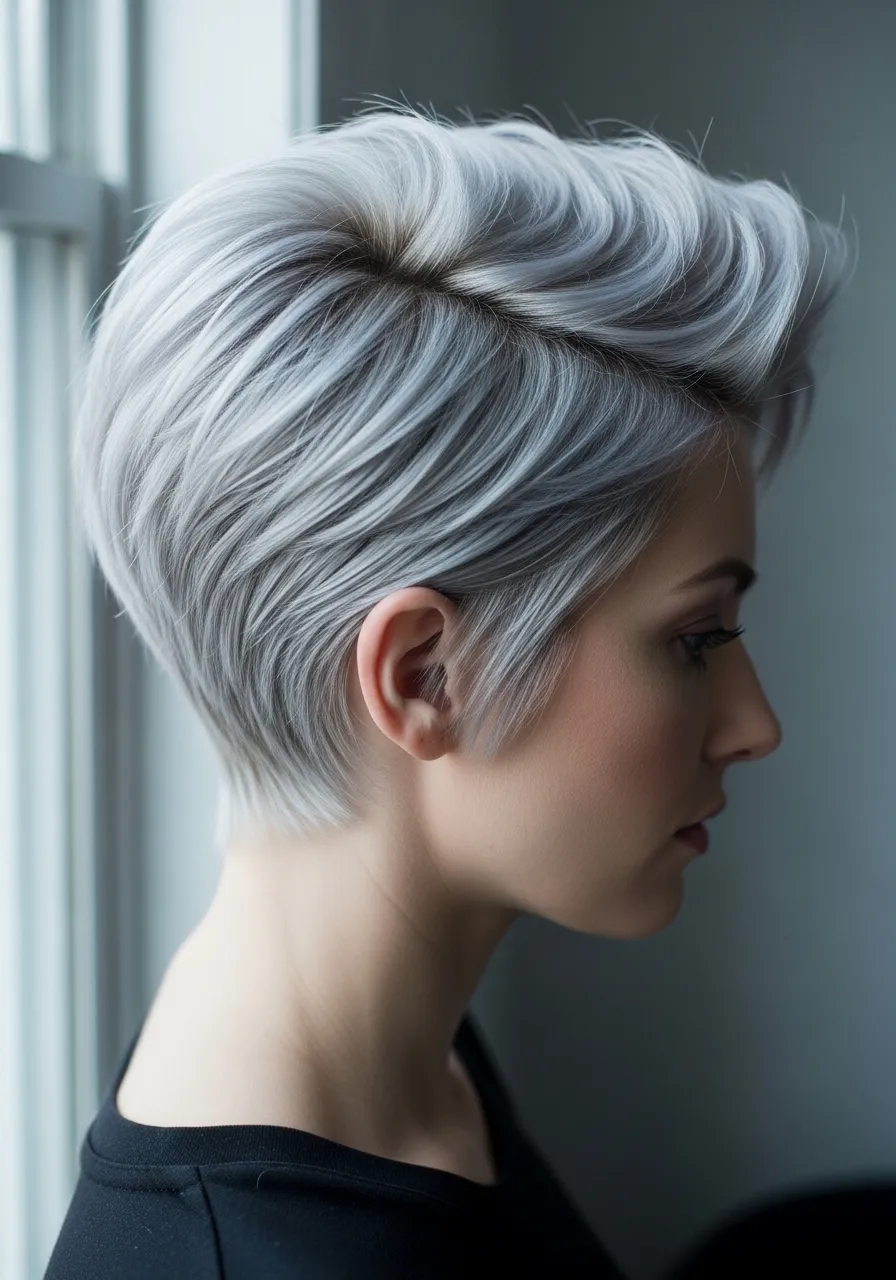 Silver or Gray Pixie Cut