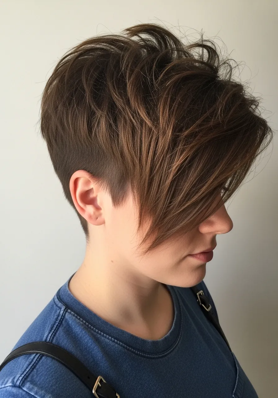 Side-Swept Pixie with Volume on Top