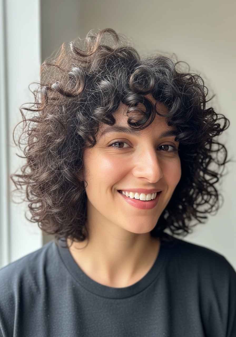 Curly Messy Bob for Natural Texture