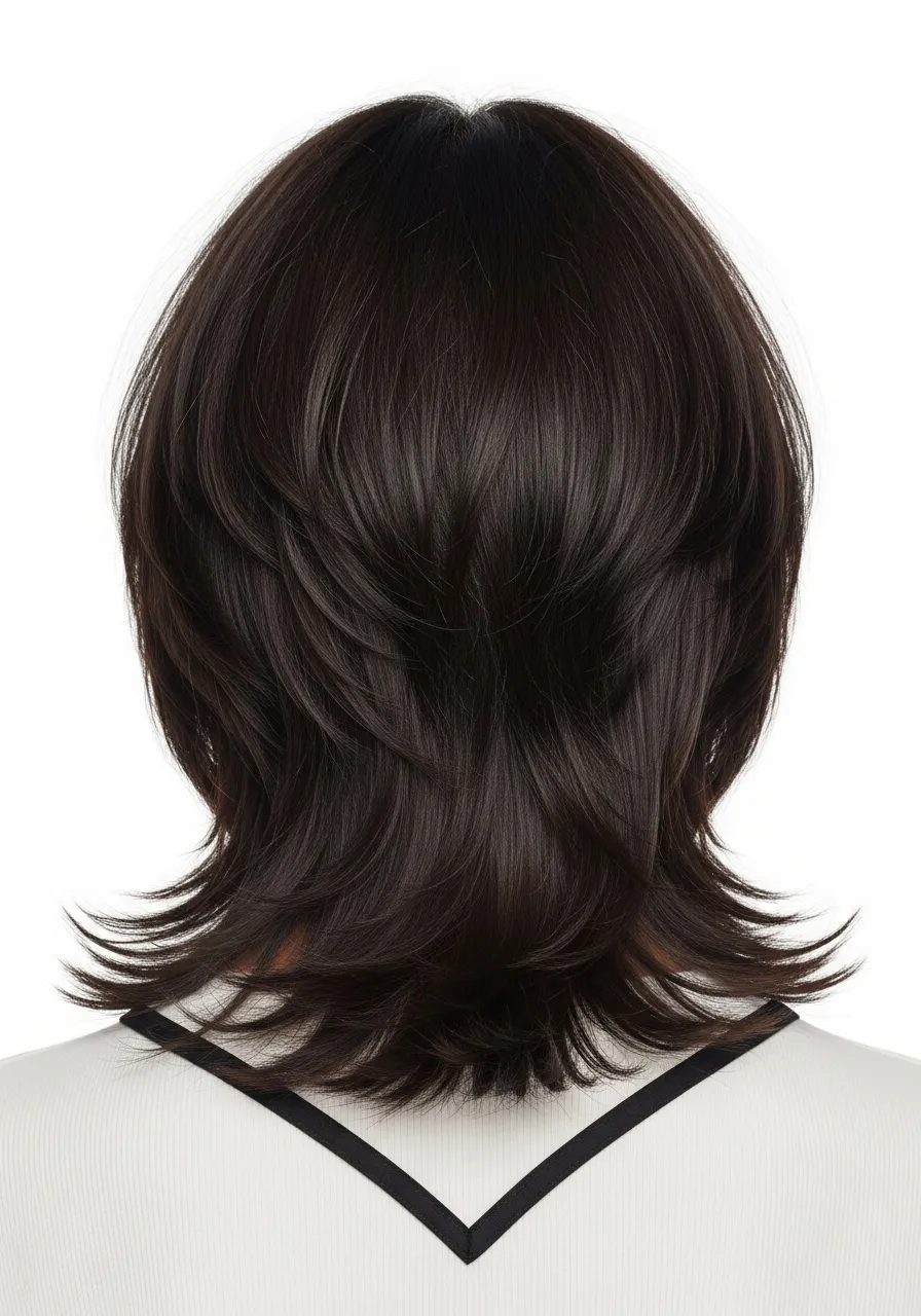 Shag Haircut with Geometric Shape at the Back
