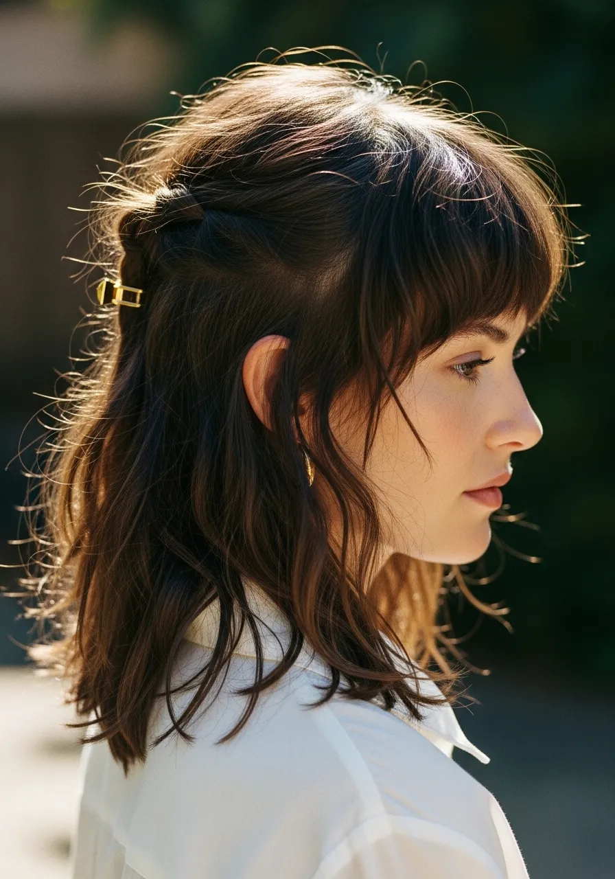 Shag Cut Styled with Braids or Hair Accessories