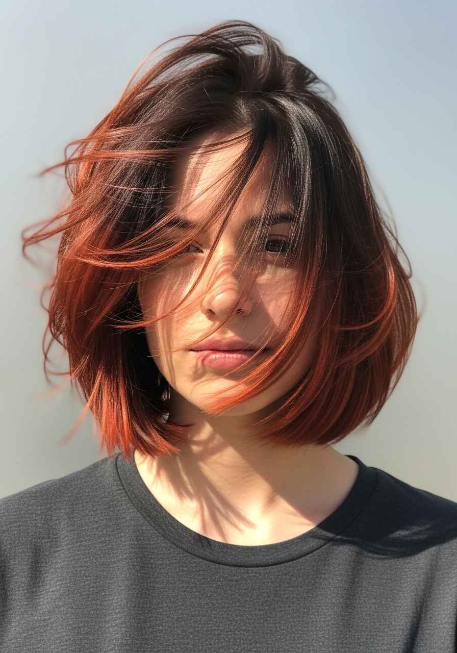 Messy Bob with Peek-a-Boo Color