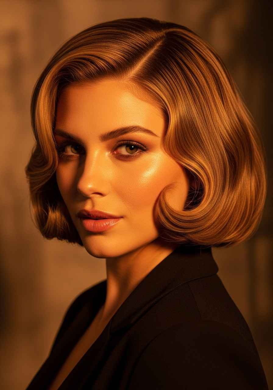 Messy Bob with Retro 70s Waves