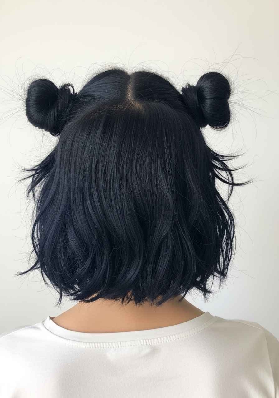 Bob with Textured Space Buns