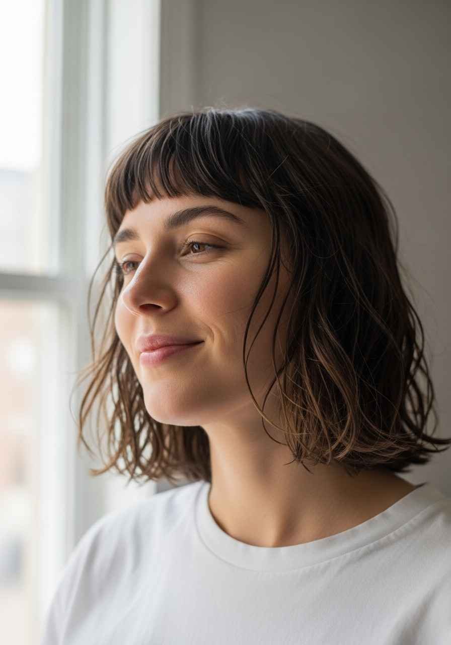 Wavy Shag With Bangs