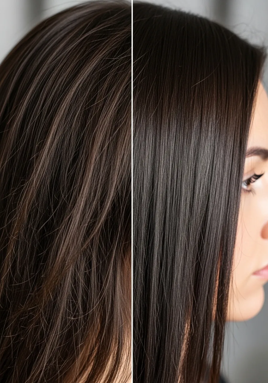 Frizzy Hair and Silky Hair