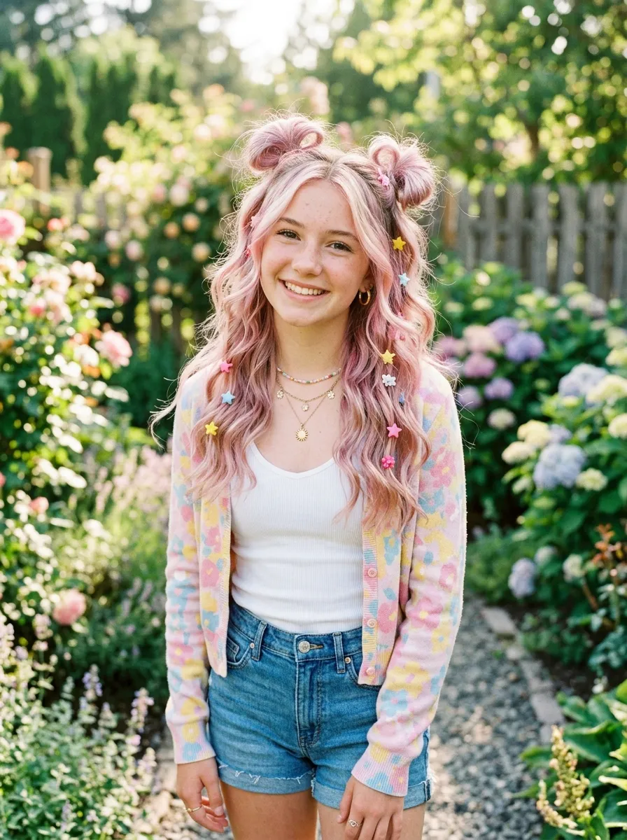 Half-Up Space Buns