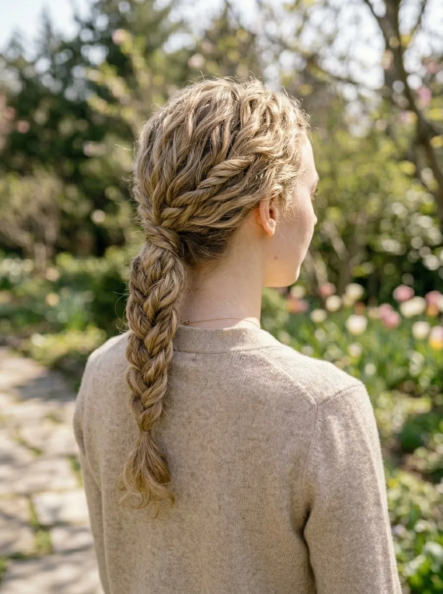 Twisted Rope Braid Ponytail
