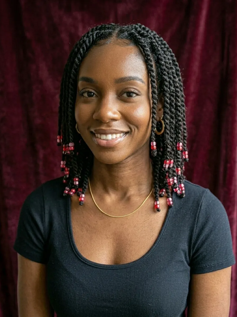 Two-Strand Twists with Pink Beads
