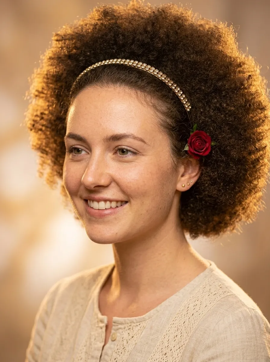 Curly Afro with Accessories