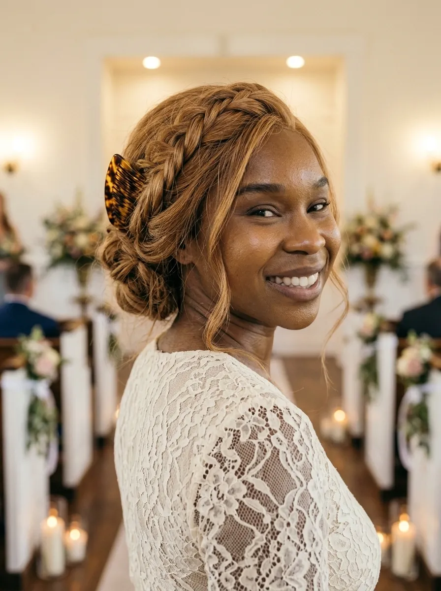 Braided Updo with Hair Comb