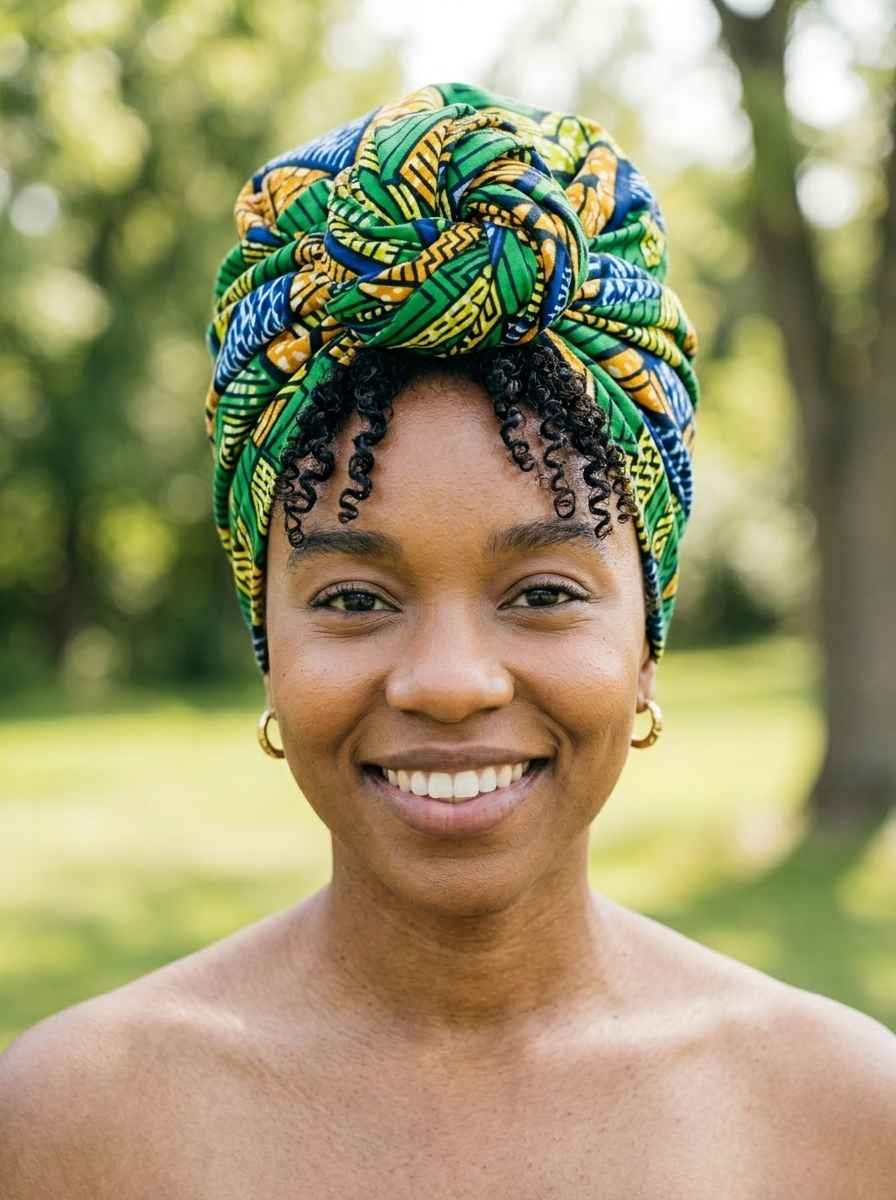 Headwrap with Short Afro