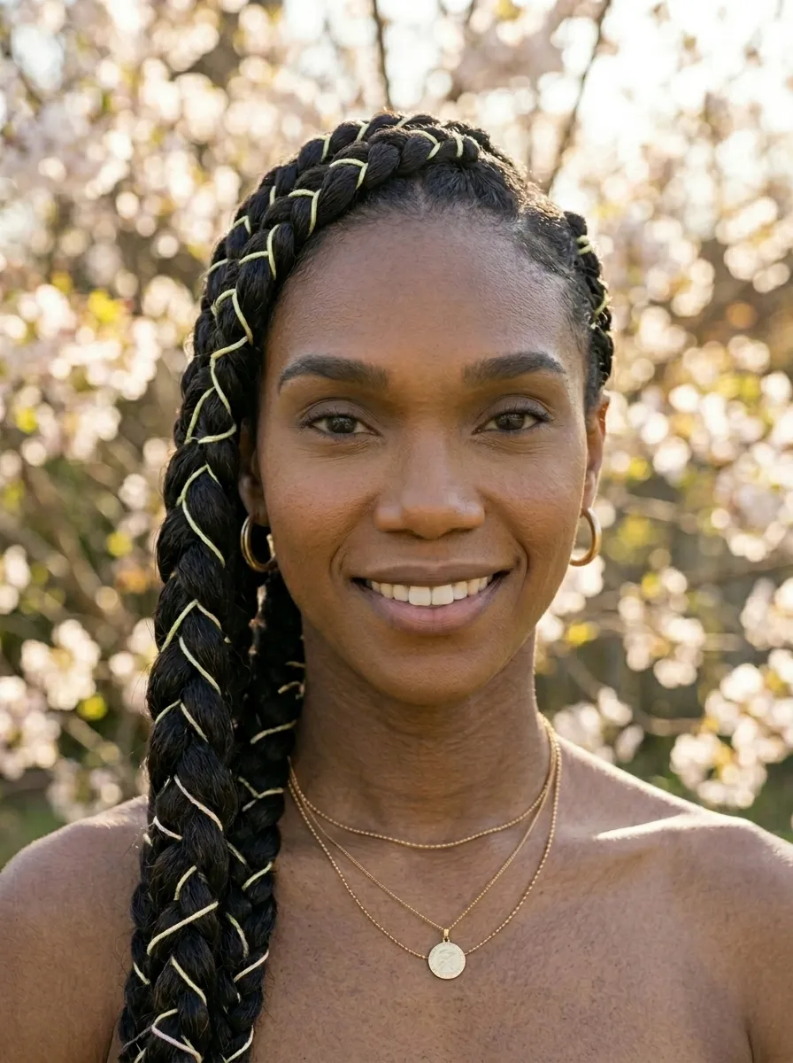 Four Strand Braid with Pastel Thread