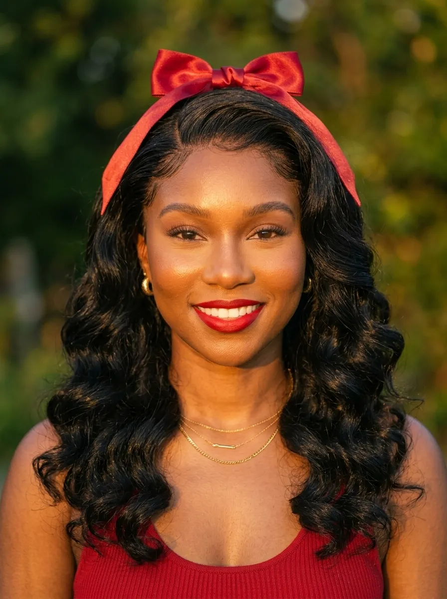 Lace Front Wig Styled into Romantic Waves