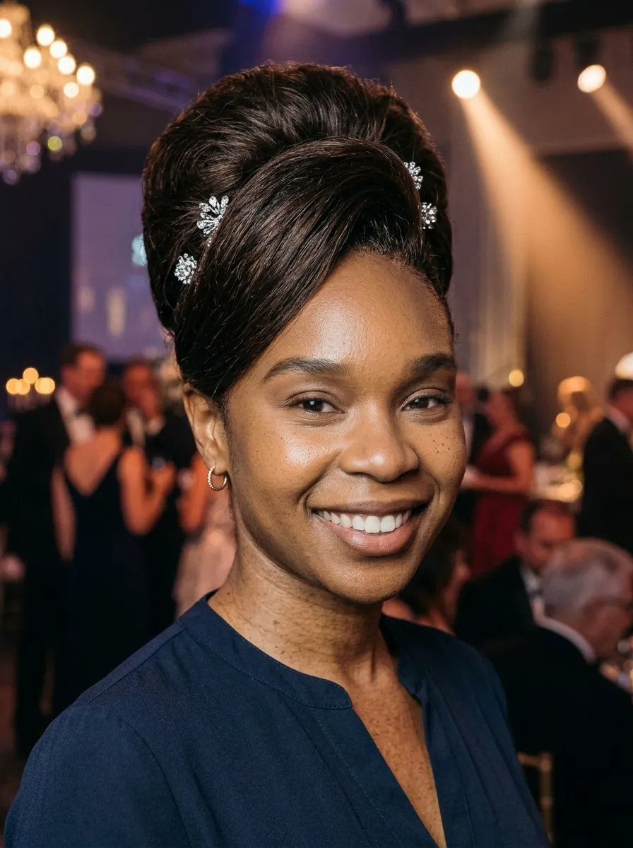 Voluminous Updo with Backcombing
