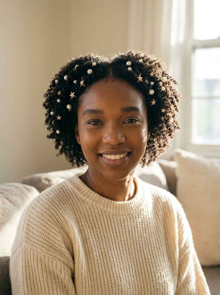 Short Afro with Accessories