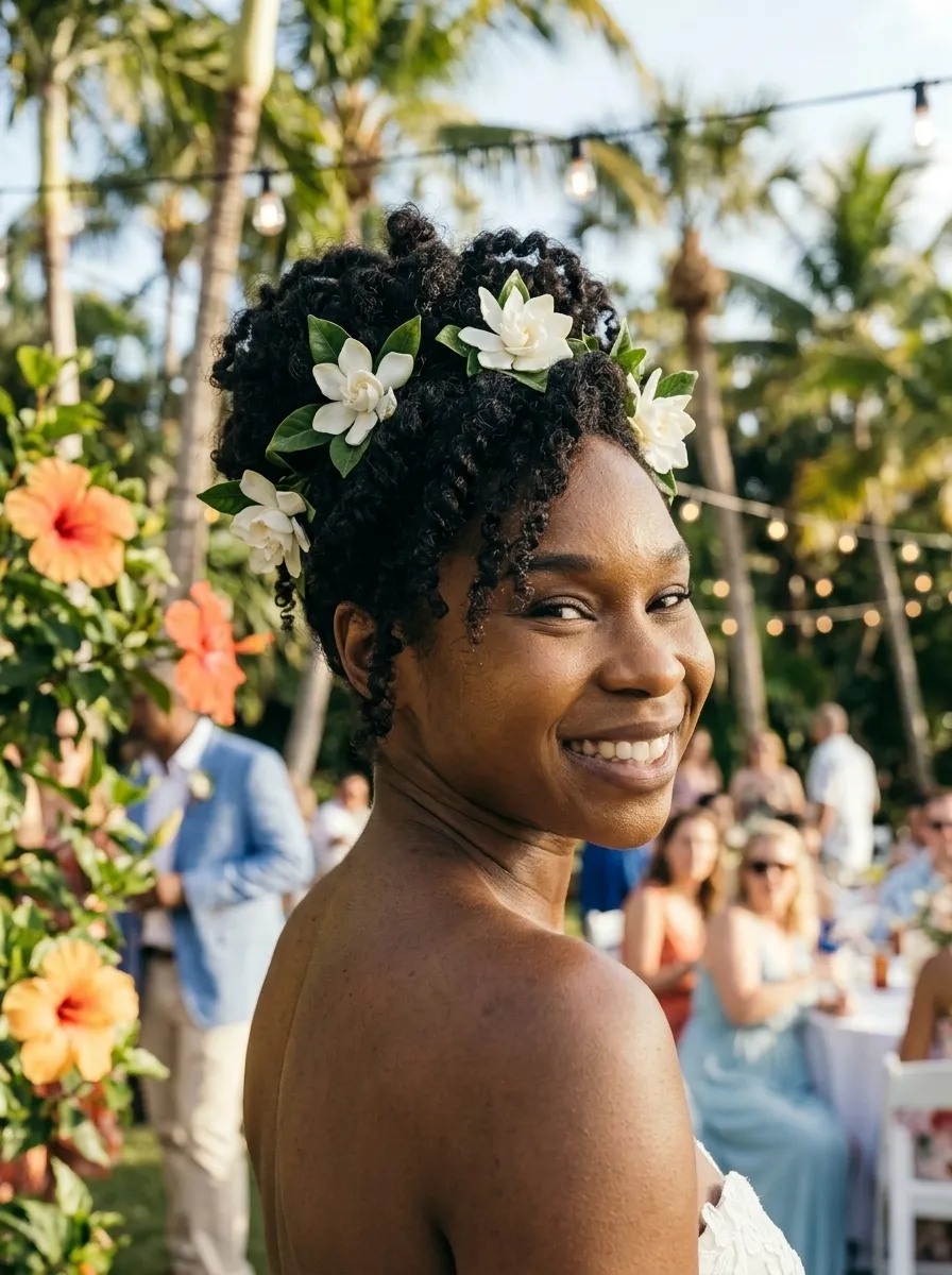 Flower-Adorned Updo
