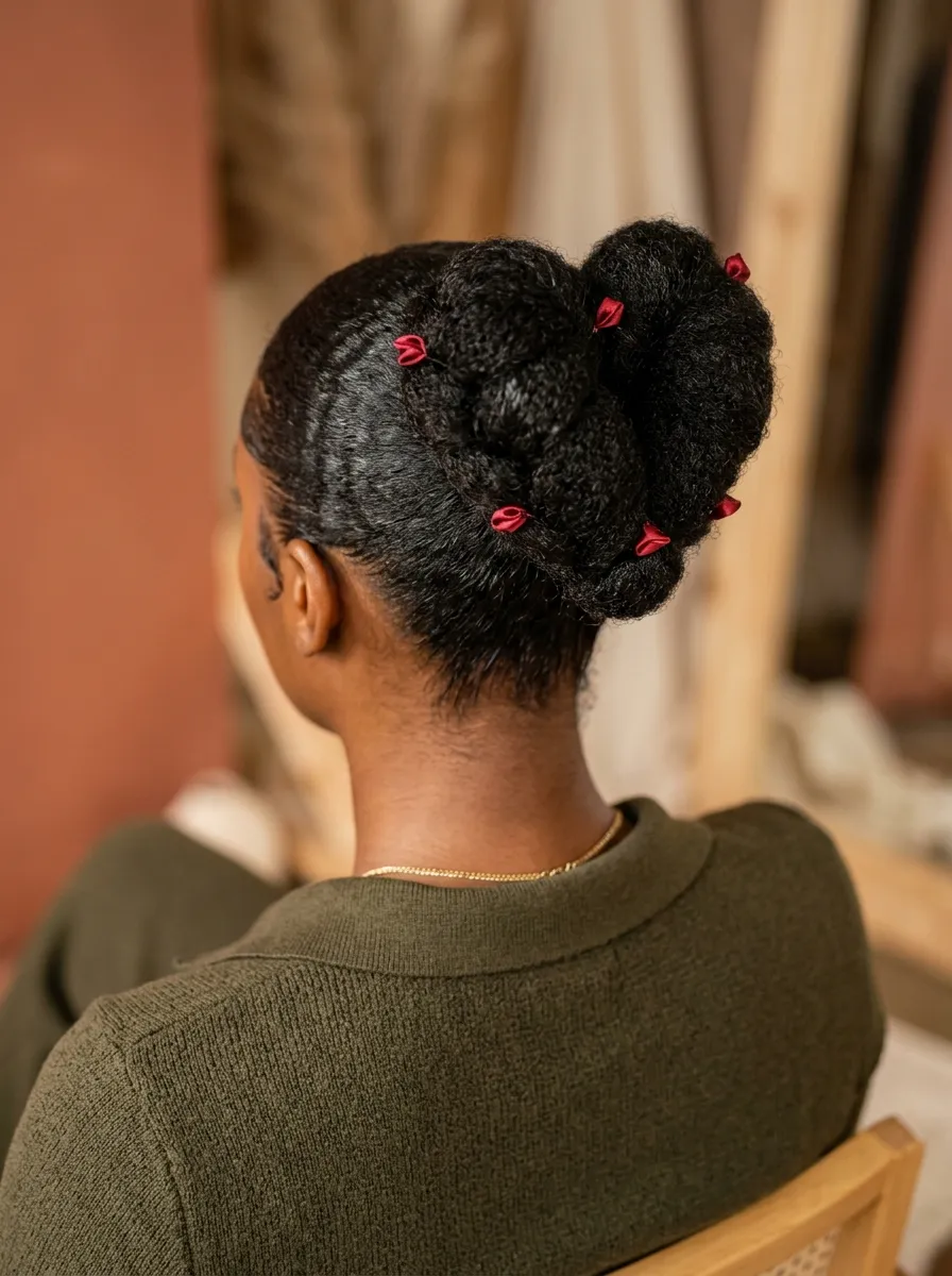 Heart-Shaped Bun Updo