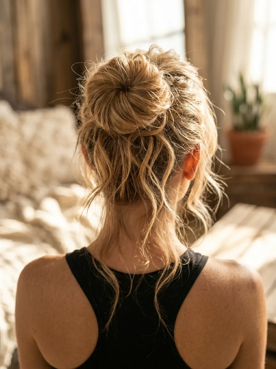 Messy Half Up Bun