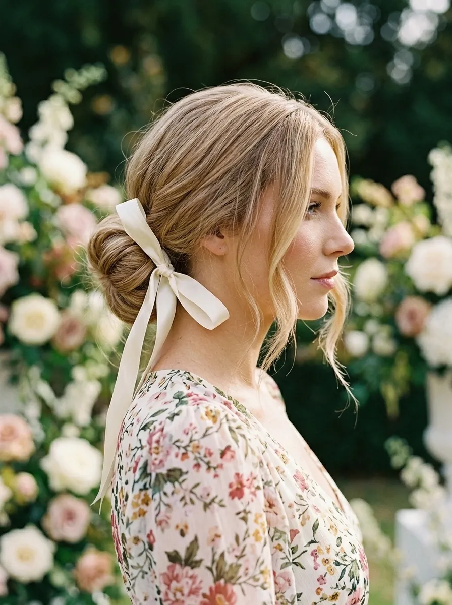 Low Side Bun with Ribbon