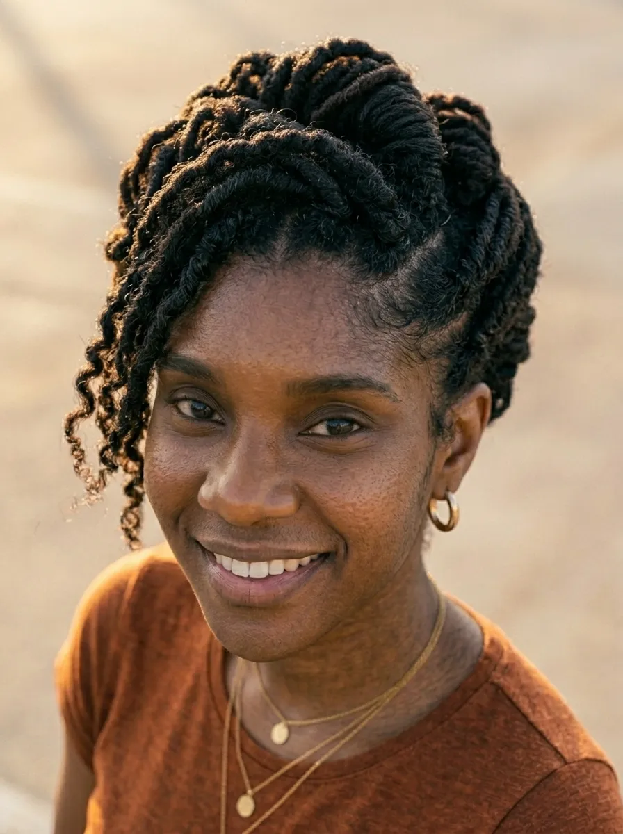 Updo with Natural Coils