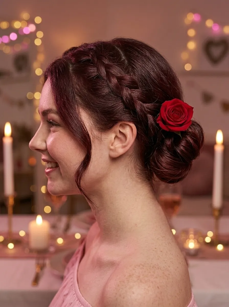 Braided Side Part Updo