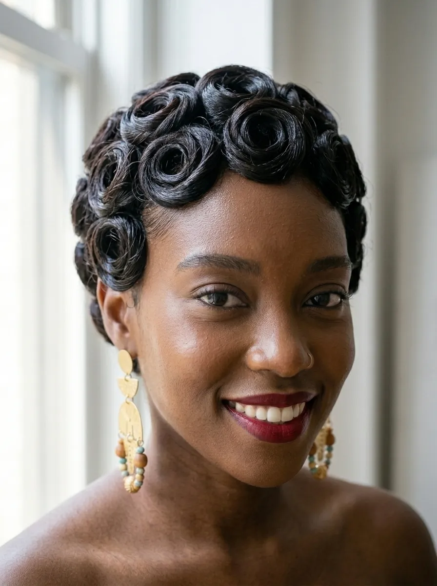 Pin Curls on Natural Hair