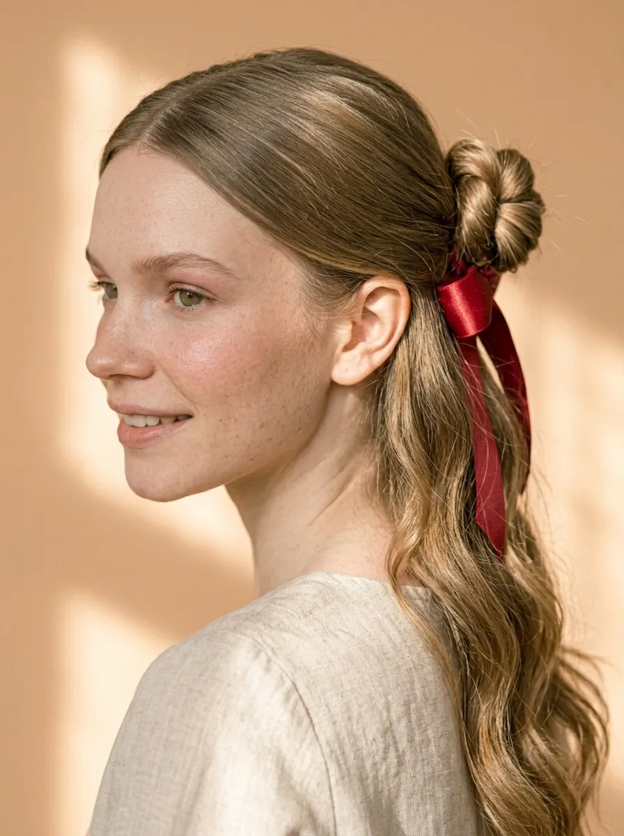 Knotted Half-Up Style