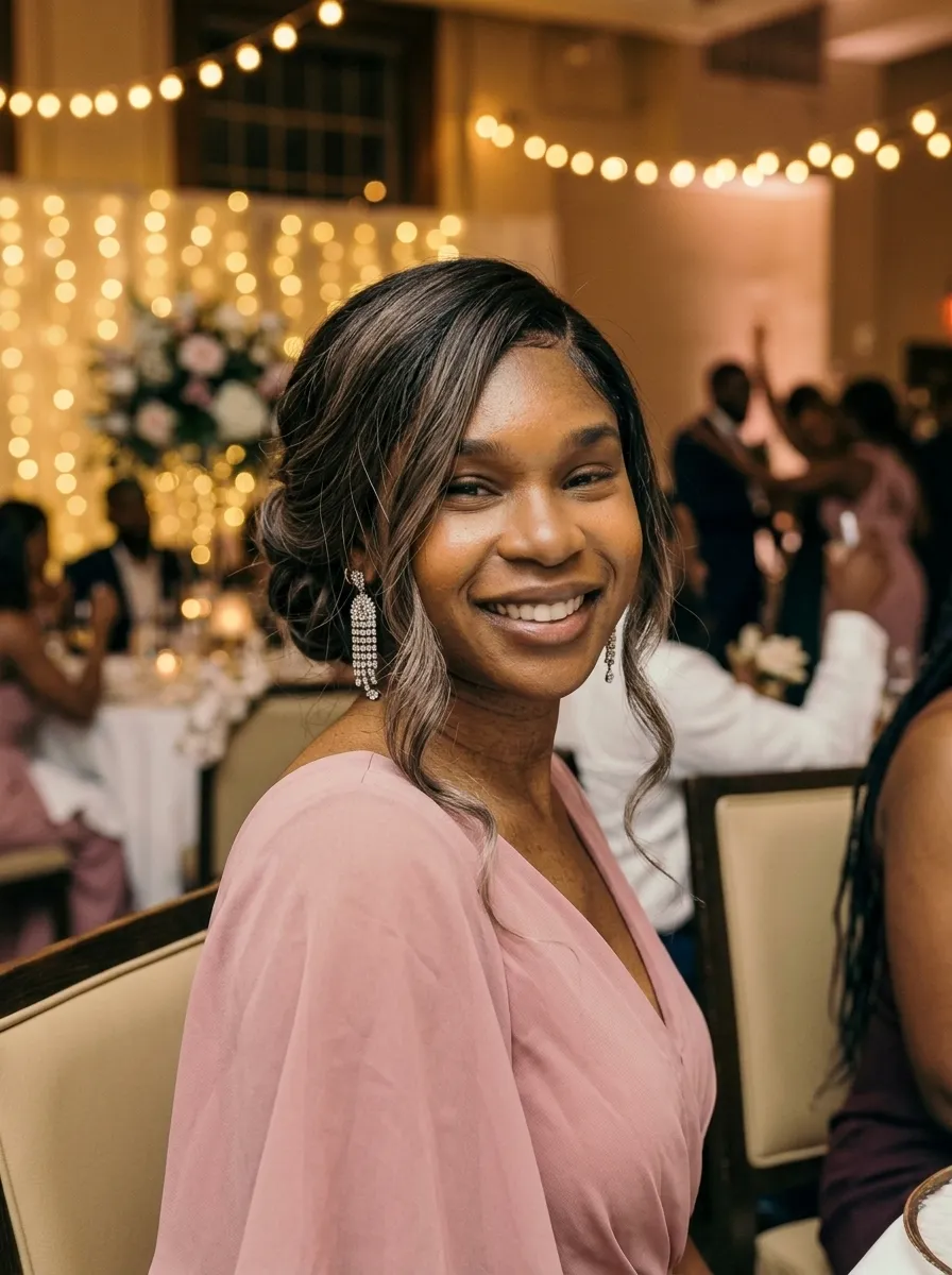 Romantic Chignon with Soft Waves