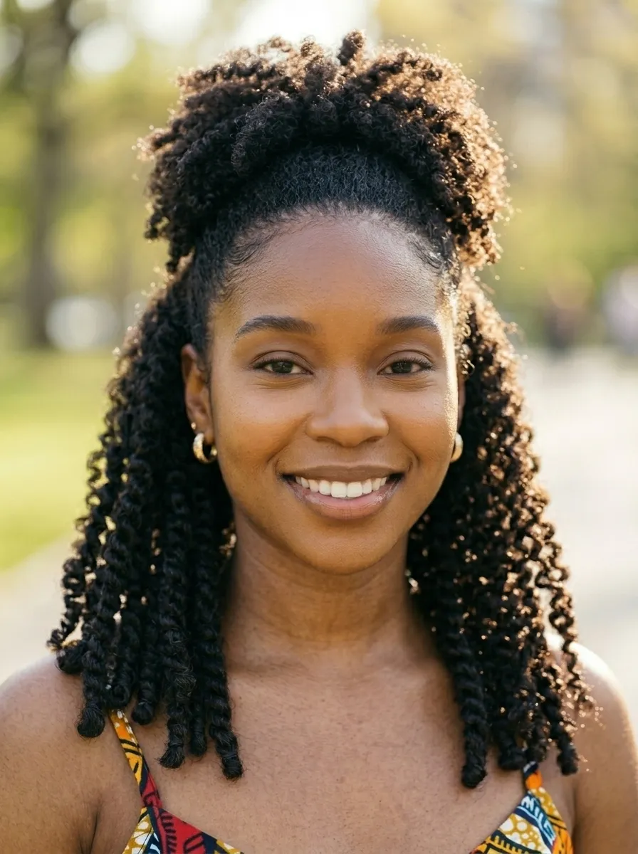 Half-Up, Half-Down Natural Style