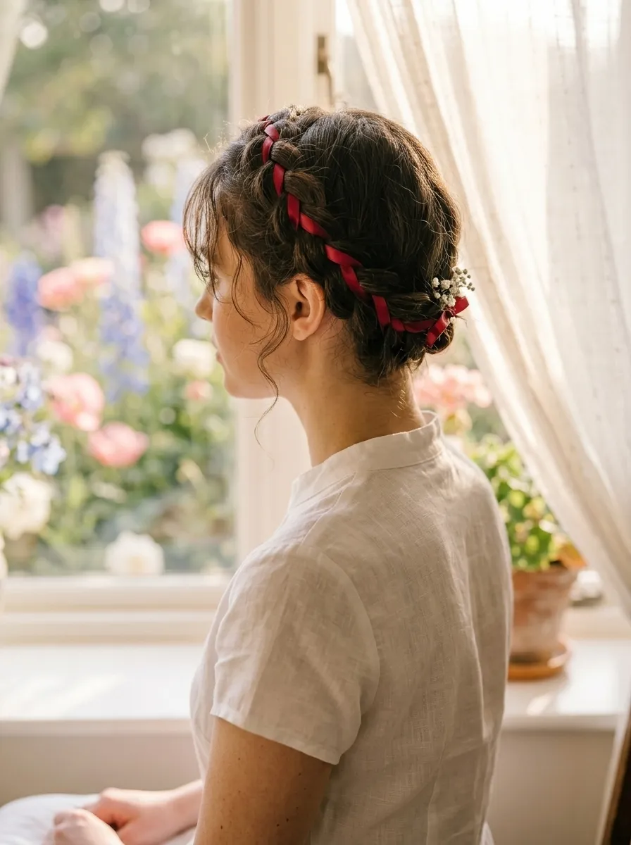 Braided Crown with Ribbon