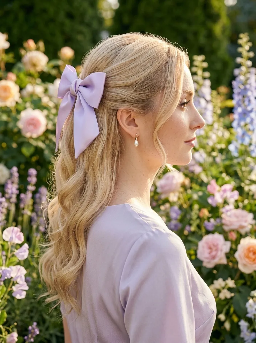 Pastel Half-Up Ribbon Bow