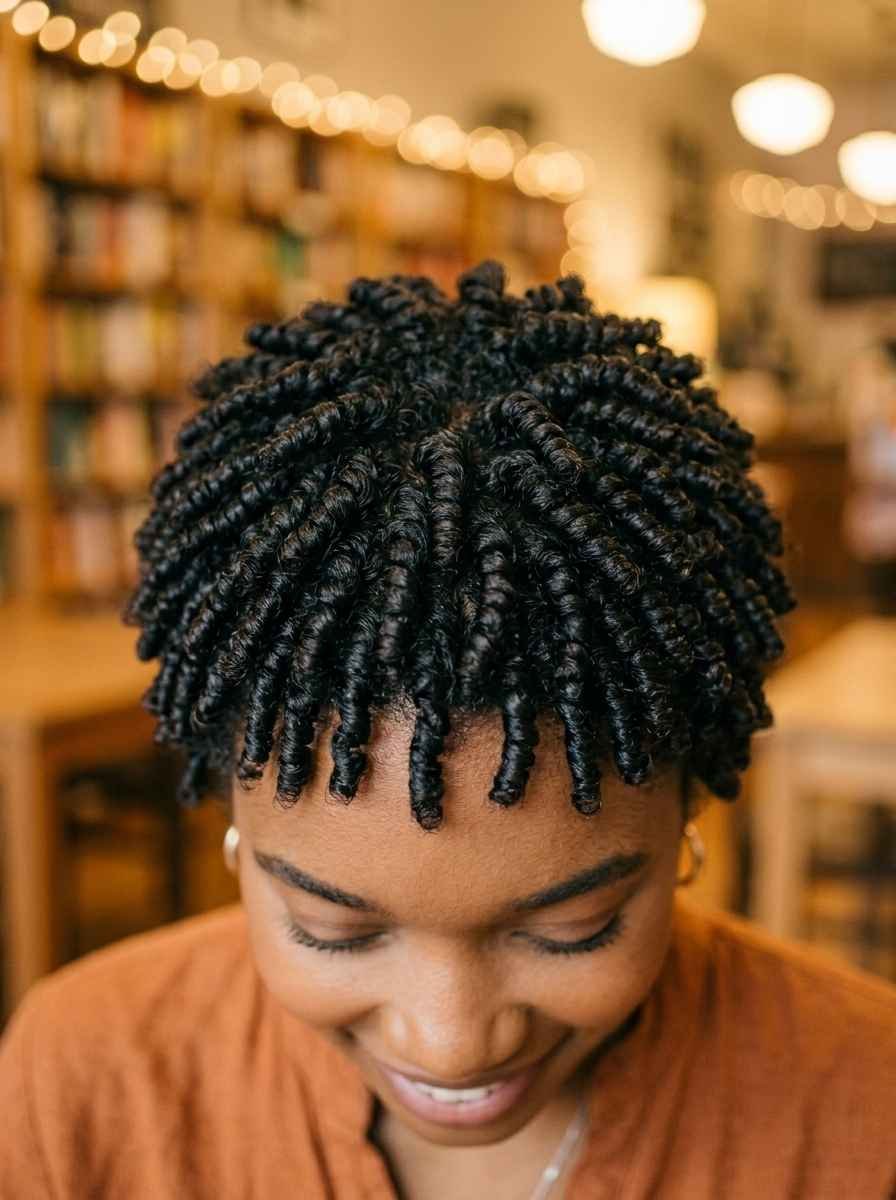 Finger Coils on Short Natural Hair
