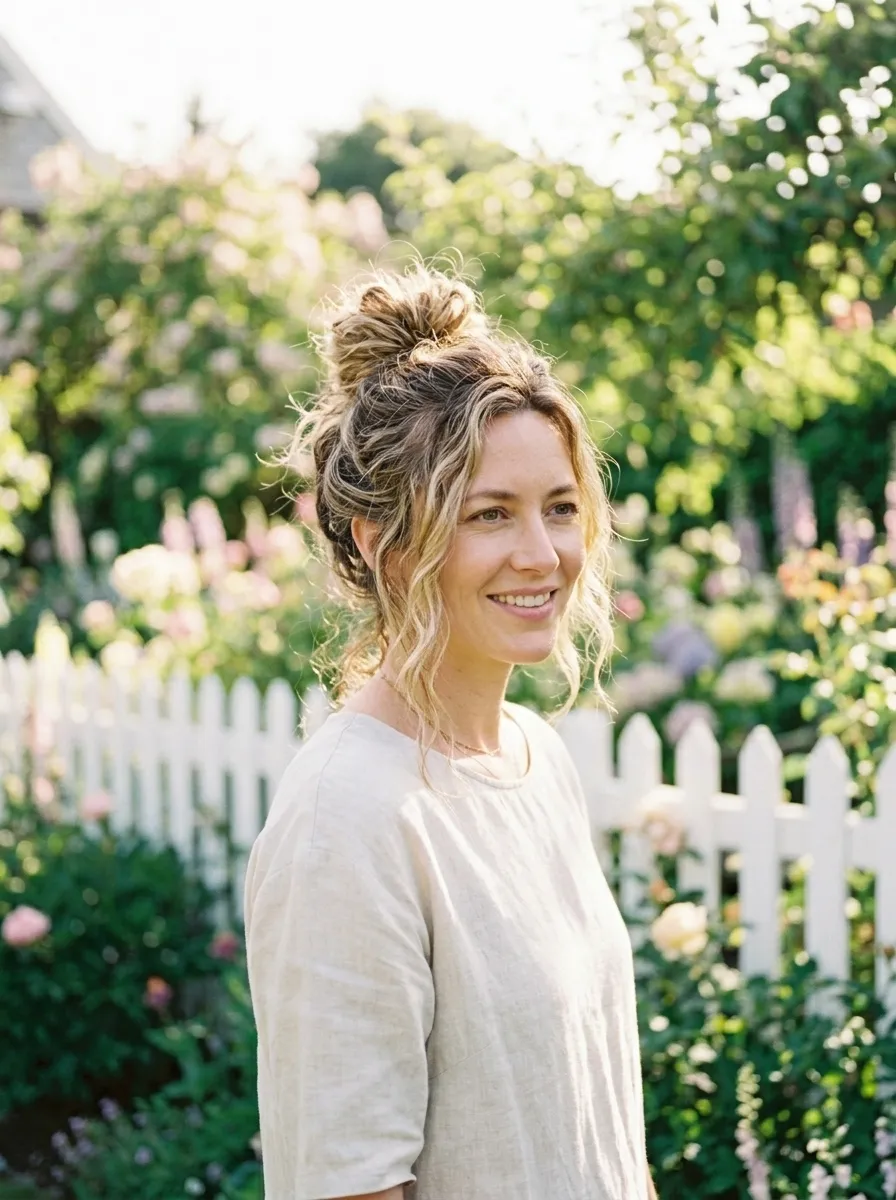 Messy Bun With Wispy Pieces