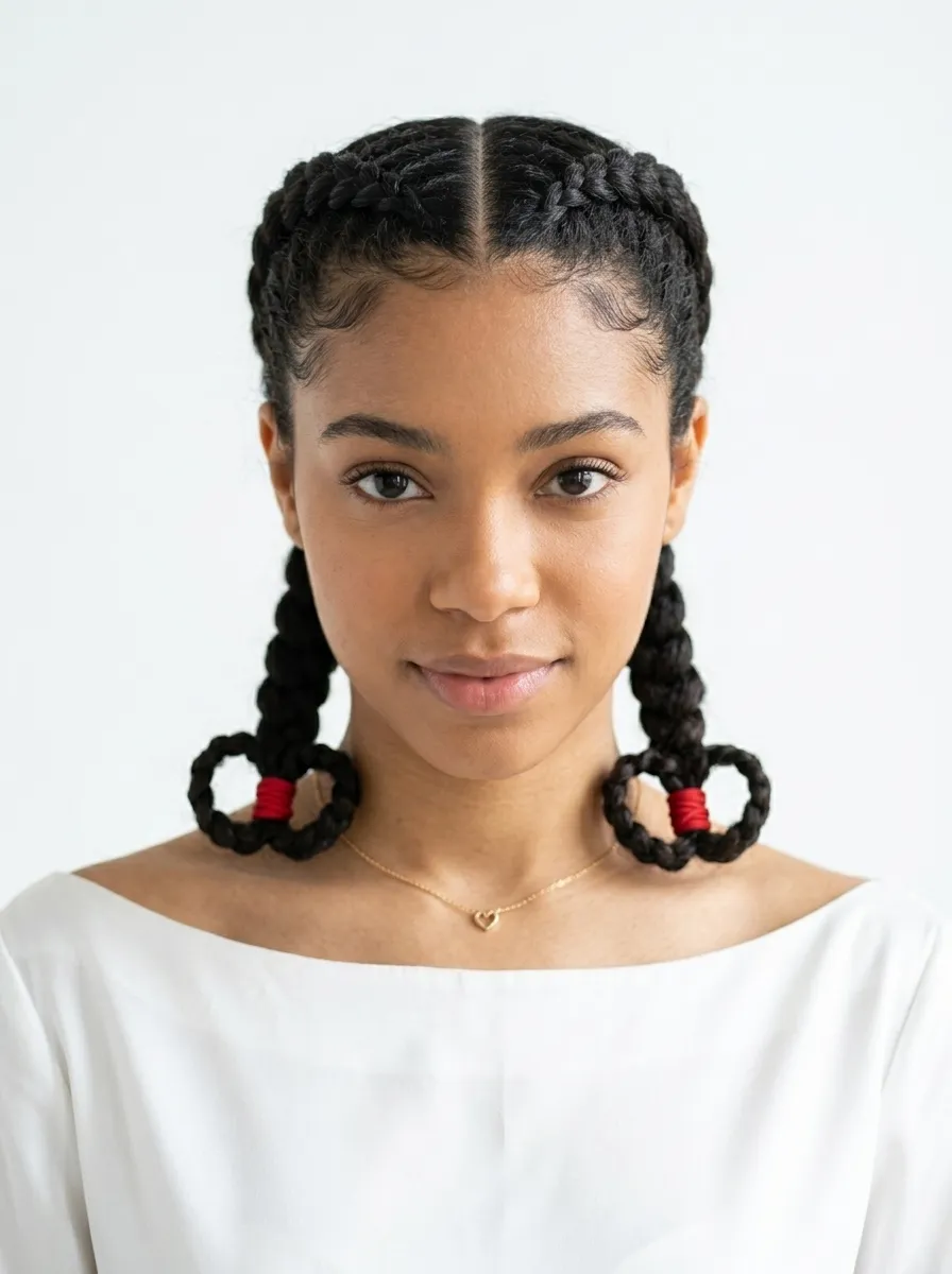 Double Dutch Braids with Heart Ends
