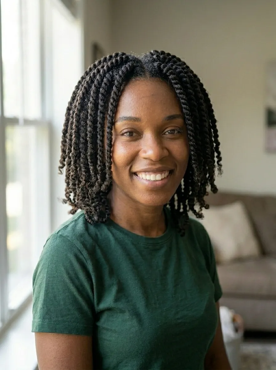 Two Strand Twists as a Finished Style