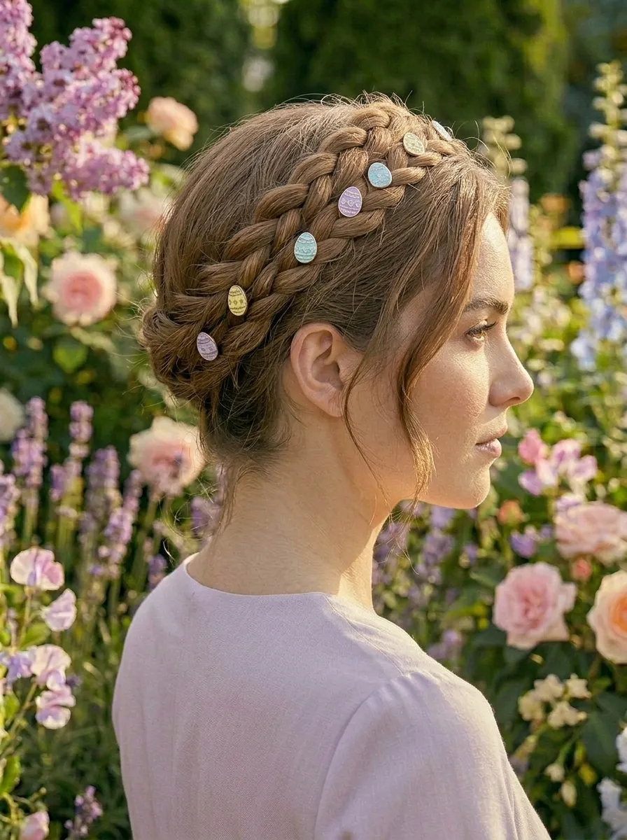 Twisted Milkmaid Braids