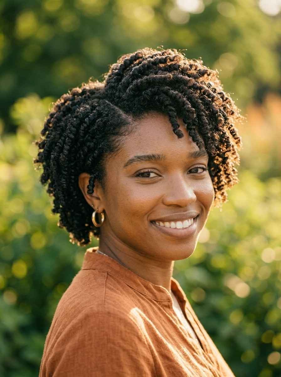 Side Part Afro