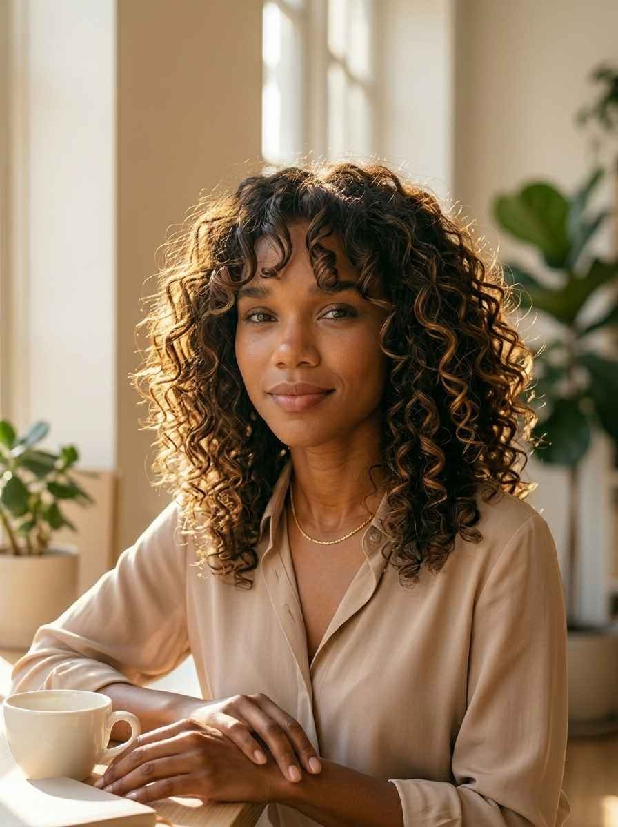 Curtain Bangs with Curly Hair