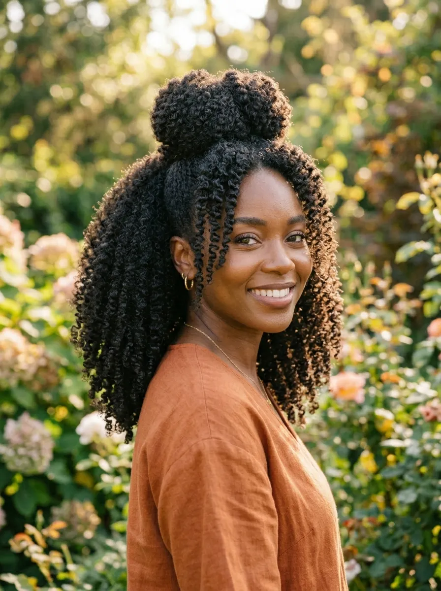 Half Up on Natural 4C Hair