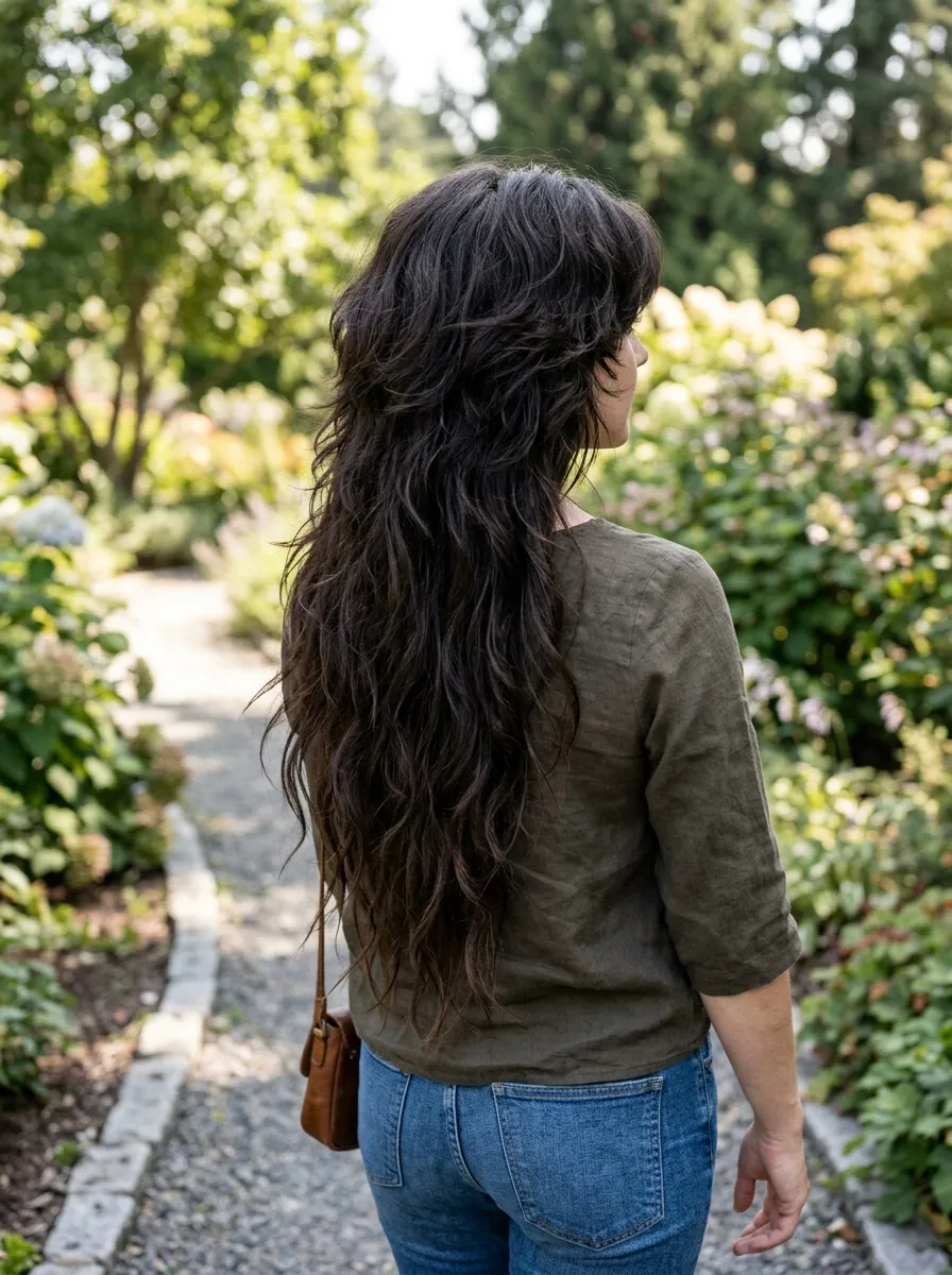 Butterfly Wolf Cut on Long Hair