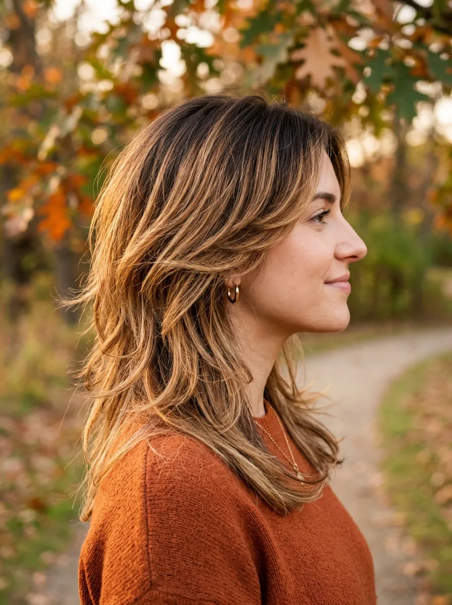 Butterfly Wolf Cut with Balayage Color