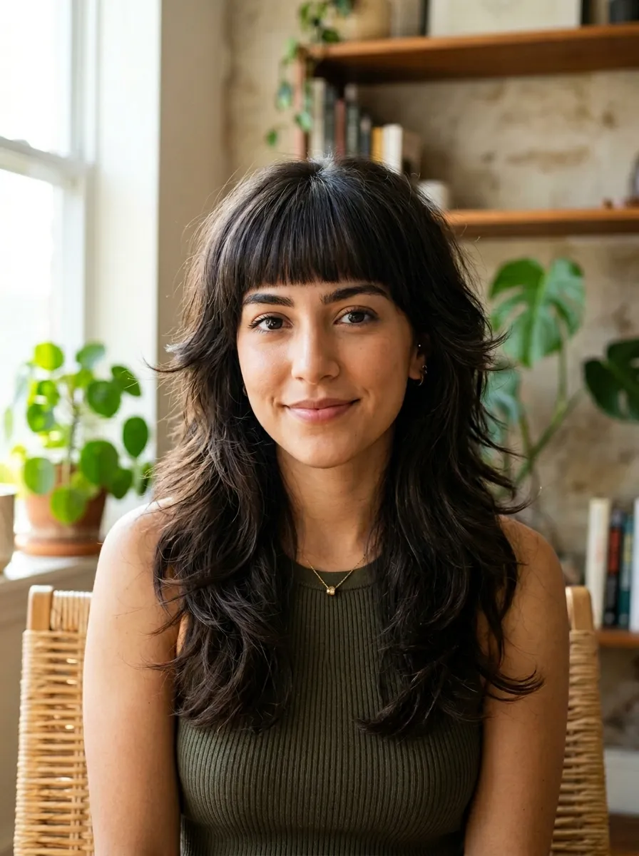 Butterfly Wolf Cut with Bangs for Extra Softness