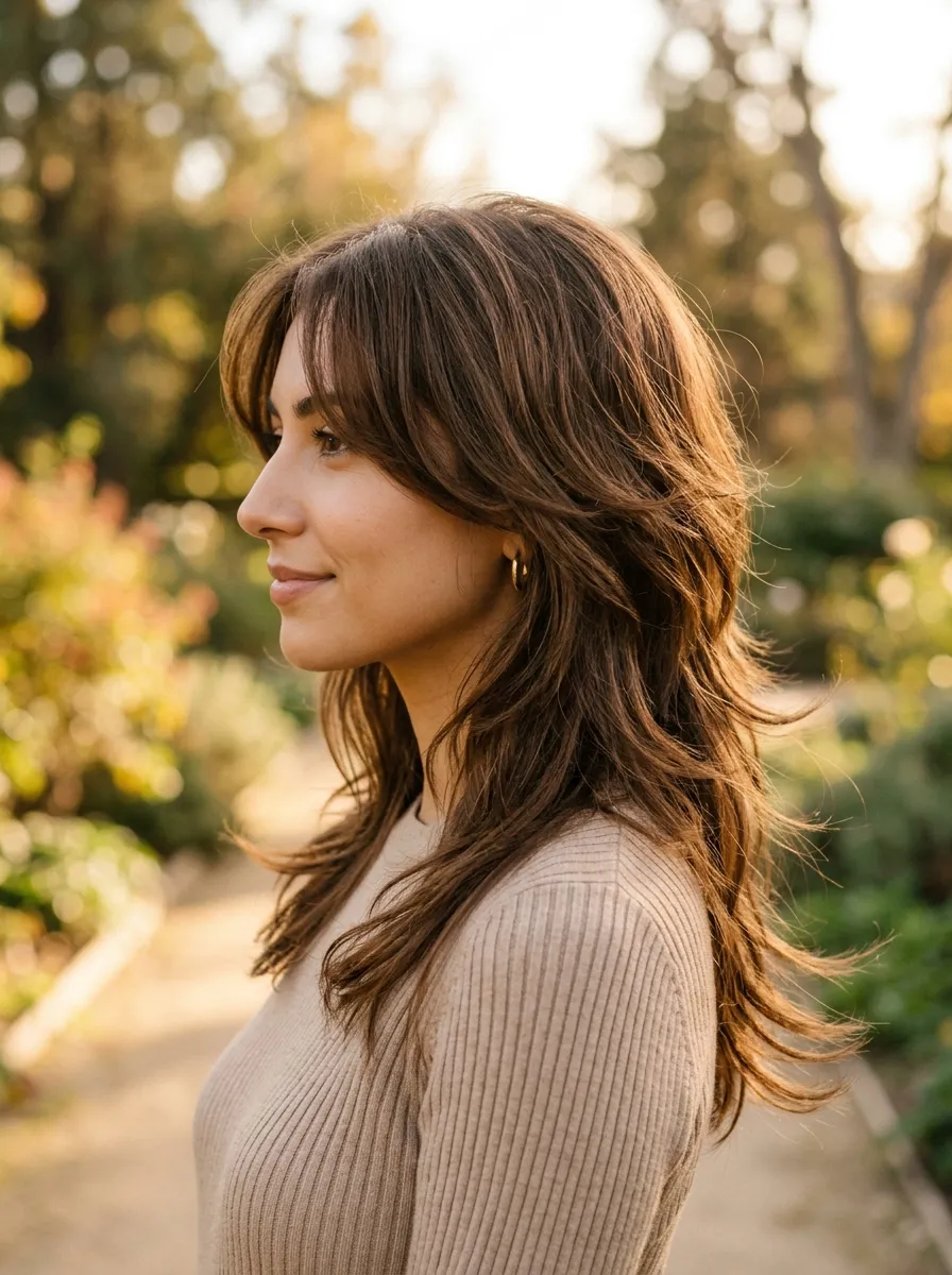 Classic Butterfly Wolf Cut on Medium Length Hair