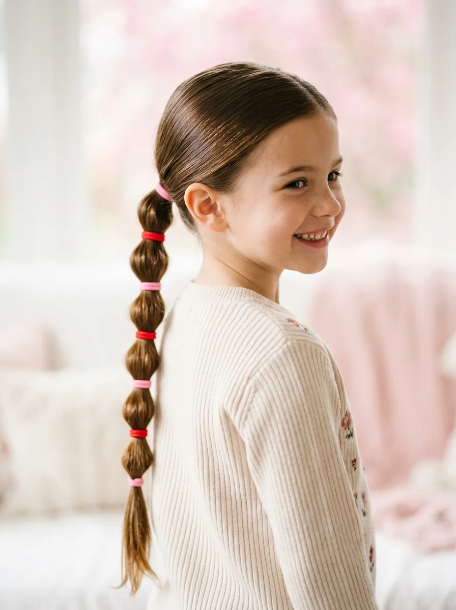 Pink Bubble Ponytail
