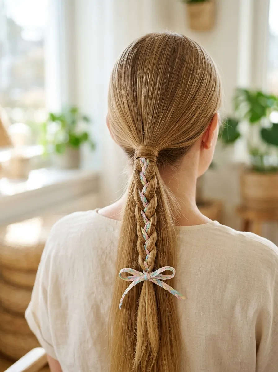 Ribbon Braid Ponytail